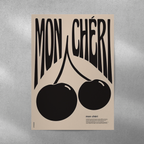Mon Cherry Aesthetic Abstract Metal Poster