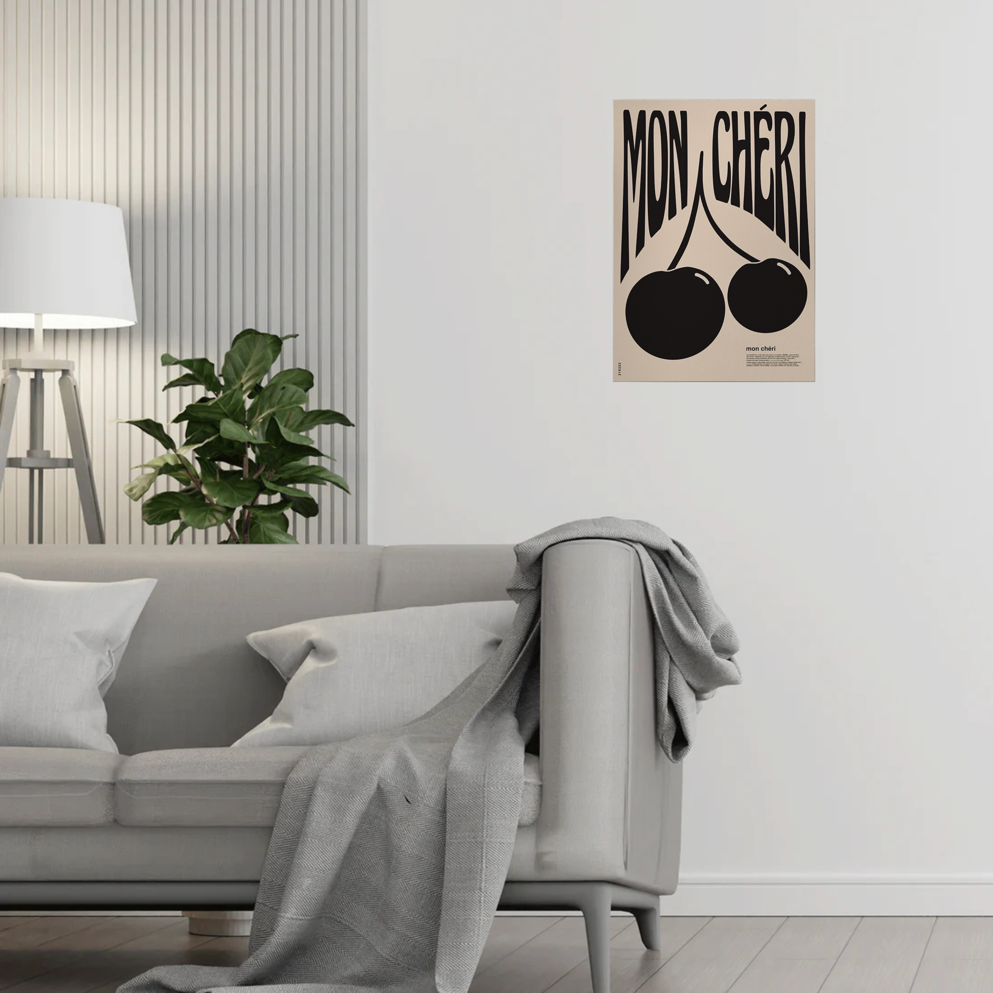 Mon Cherry Aesthetic Abstract Metal Poster