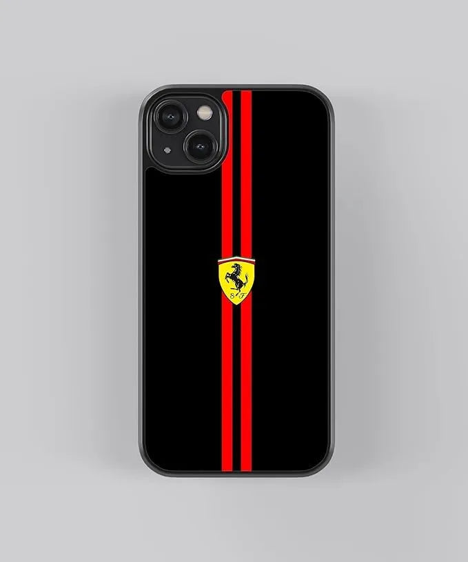 Ferrari Stripes Car Case (Metal/ Glass Back)