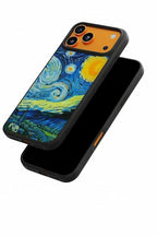 Chloia Metal / Glass Back 2D TPU Shockproof Back Cover Phone Case | Hard Mobile Cover - Starry Night Case