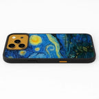Chloia Metal / Glass Back 2D TPU Shockproof Back Cover Phone Case | Hard Mobile Cover - Starry Night Case