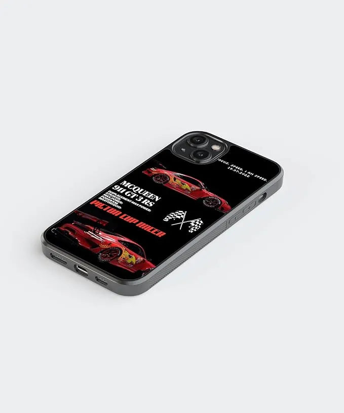 Lightning Mc Queen Car Case (Metal/ Glass Back)