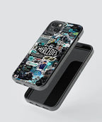 Mercedes Blue Collage Car Case (Metal/ Glass Back)