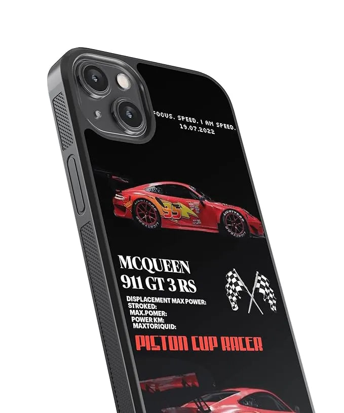 Lightning Mc Queen Car Case (Metal/ Glass Back)