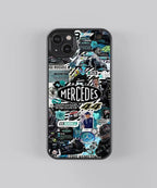 Mercedes Blue Collage Car Case (Metal/ Glass Back)