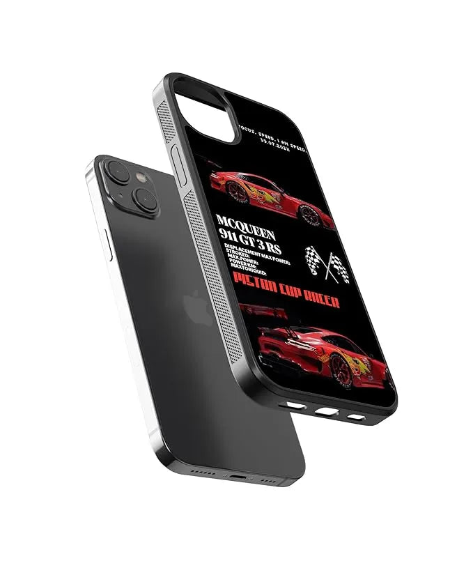 Lightning Mc Queen Car Case (Metal/ Glass Back)