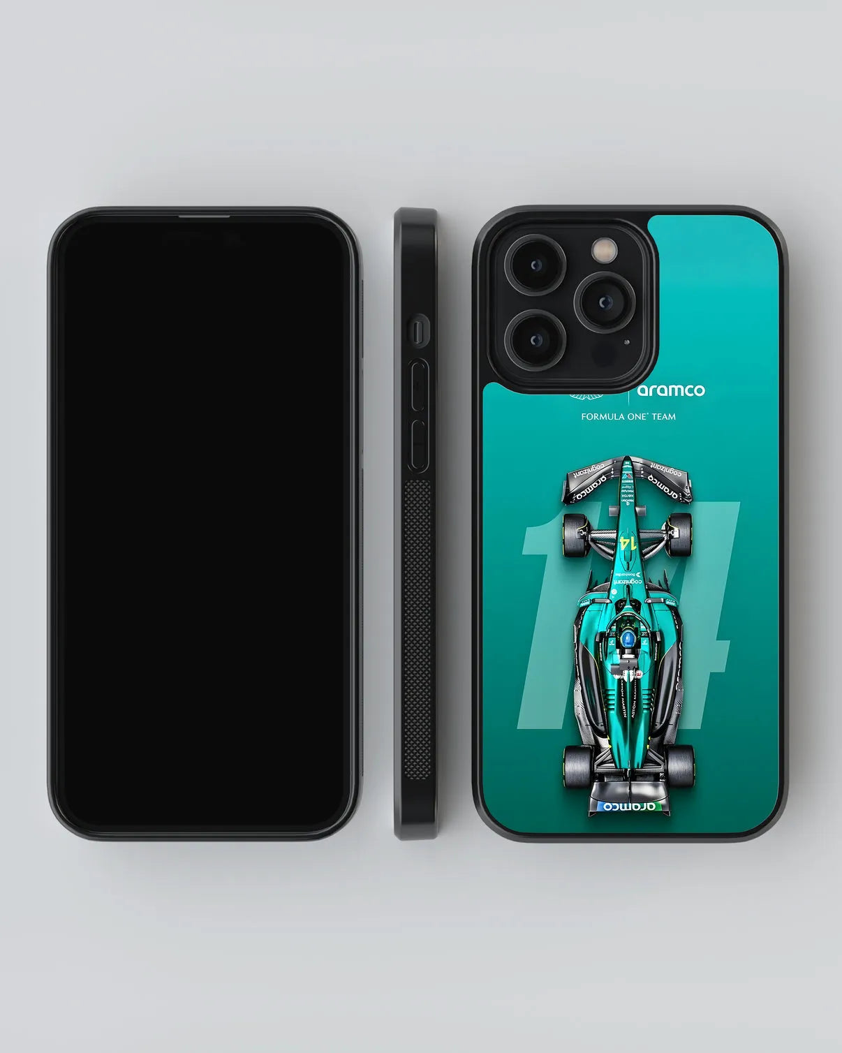 Formula 1 blue Car Case (Metal/ Glass Back)