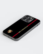 Porsche Logo Case (Black) (Metal/ Glass Back)