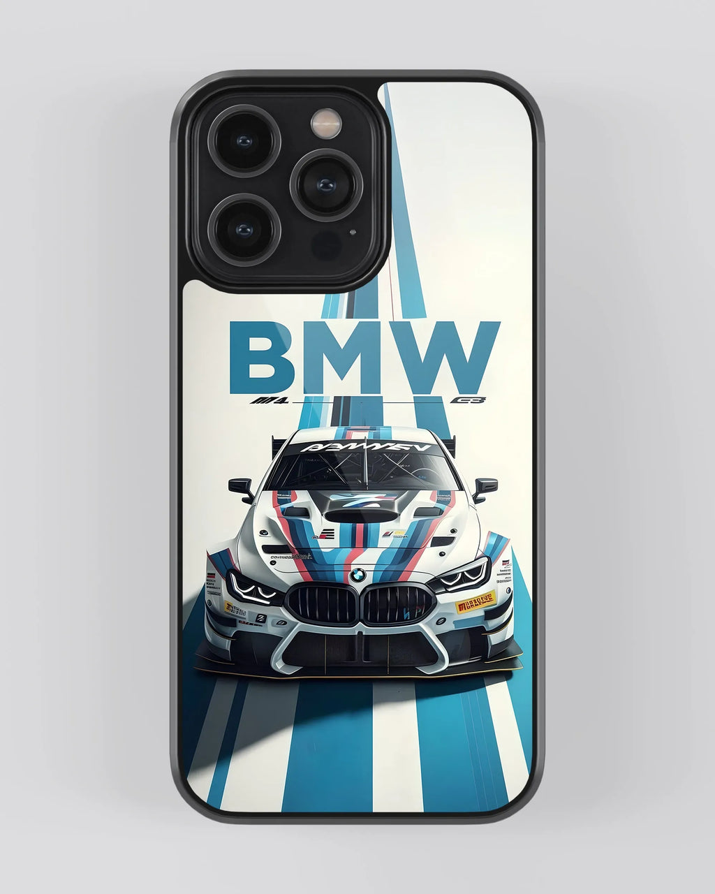 BMW blue stripes Car Case (Metal/ Glass Back)