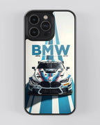 BMW blue stripes Car Case (Metal/ Glass Back)