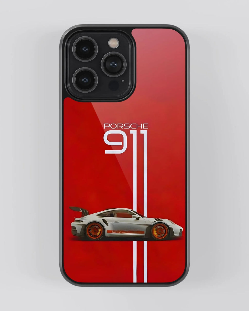 Porsche Red Car Case (Metal/ Glass Back)
