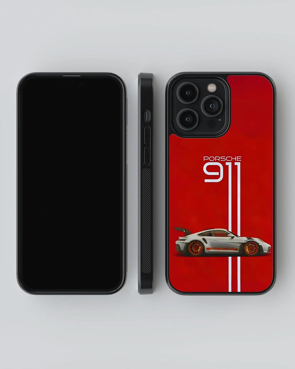 Porsche Red Car Case (Metal/ Glass Back)