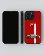 Porsche Red Car Case (Metal/ Glass Back)