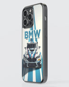 BMW blue stripes Car Case (Metal/ Glass Back)