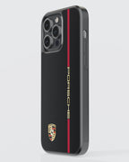 Porsche Logo Case (Black) (Metal/ Glass Back)