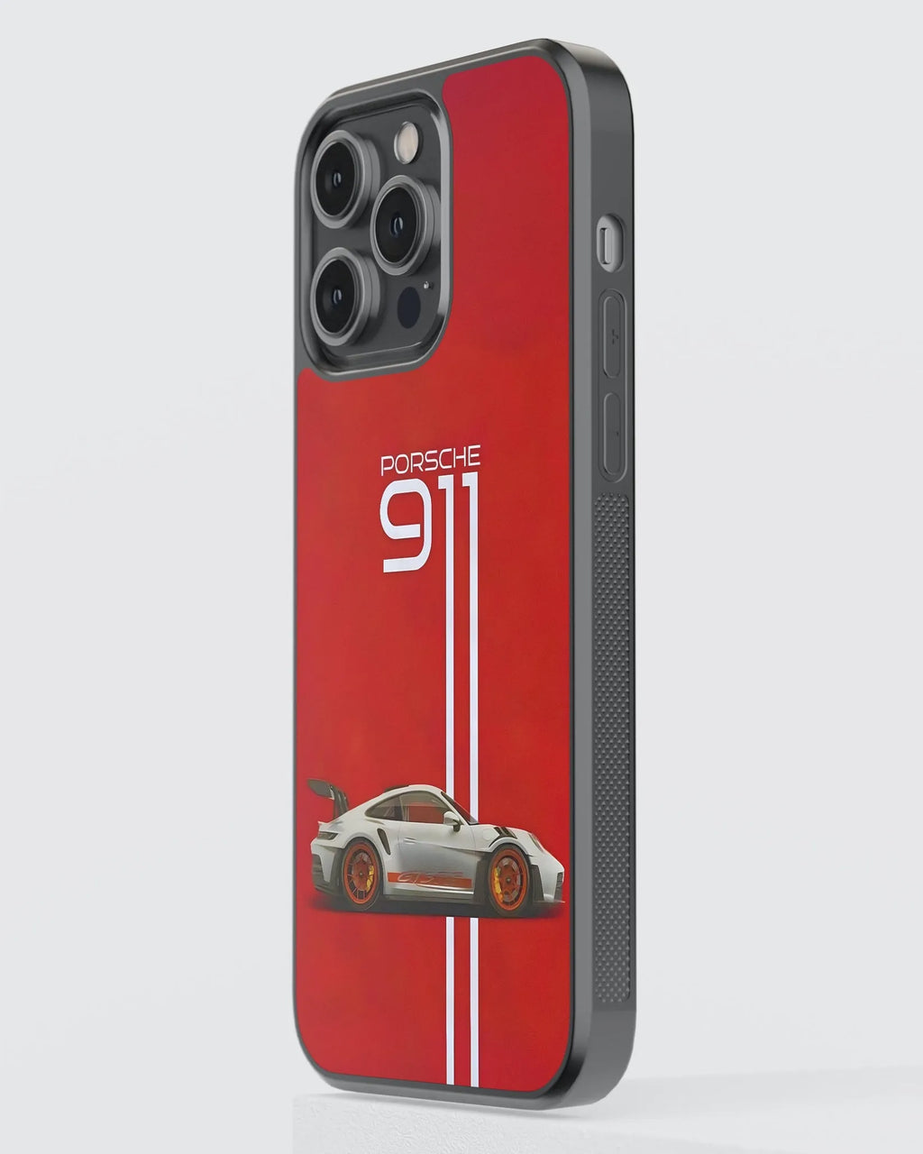 Porsche Red Car Case (Metal/ Glass Back)