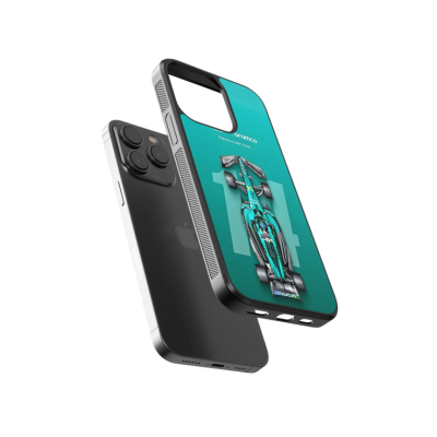 Formula 1 blue Car Case (Metal/ Glass Back)