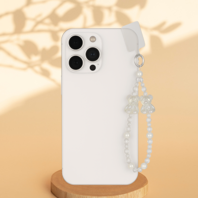 White Teddy Phone Charm