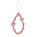 Pink Pearl and Heart Phone Charm