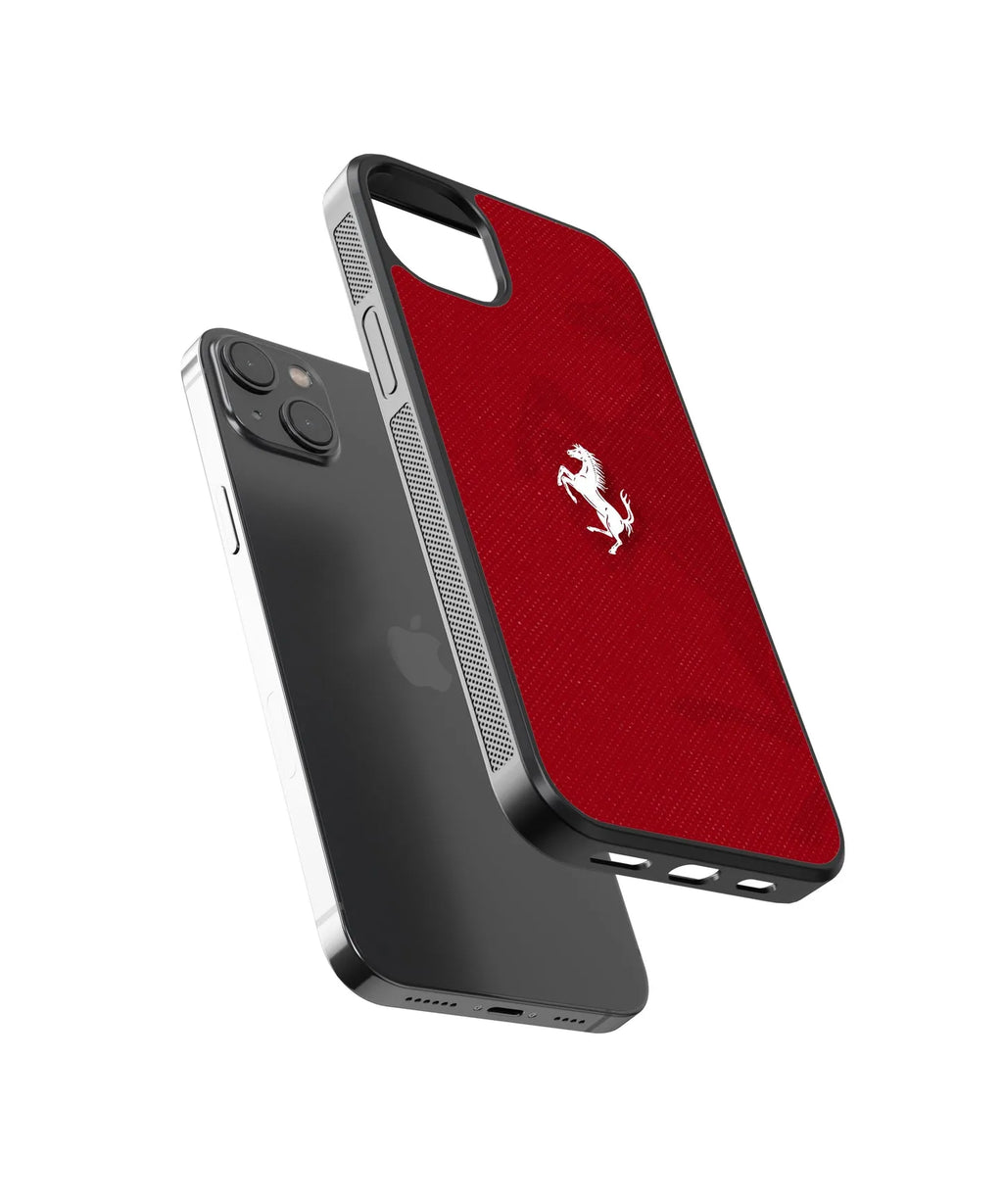 Ferrari Red Car Case (Metal/ Glass Back)
