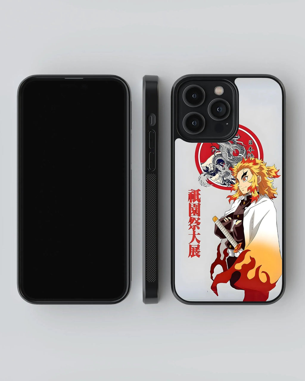 Demon Slayer Phone Case Rengoku (Metal/ Glass Back)